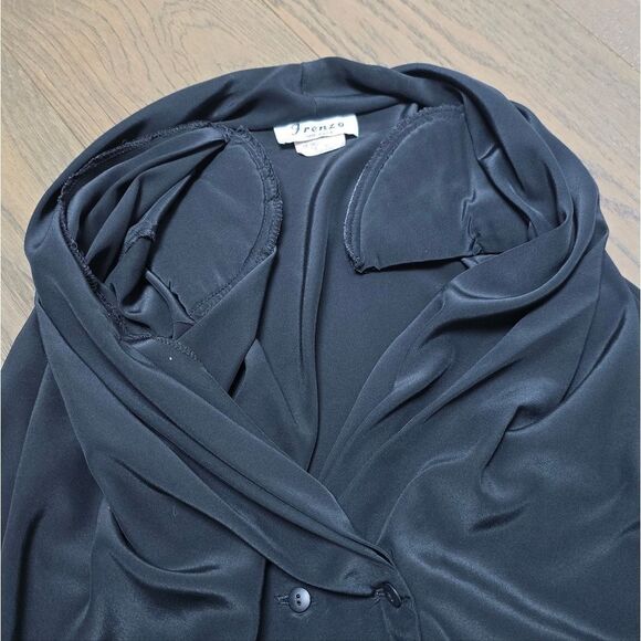 Frenzo Vintage 80s Half Sleeve Blazer Blouse in Black - Picture 9 of 12